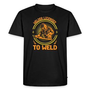 Welder Licensed To Weld Stuff Welders Gift - Men's Premium Organic T-Shirt - black - Front - Nico (187cm)