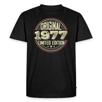1977 Birthday Parties, a legendary vintage - Men's Premium Organic T-Shirt - black - Front - Nico (187cm)
