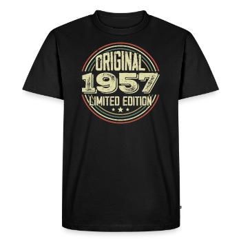 1957 Birthday Parties, A Legendary Vintage - Men's Premium Organic T-Shirt - black - Front - Nico (187cm)