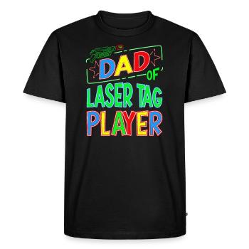 Papa du joueur de garçon d’anniversaire de Laser Tag - T-shirt Premium bio Homme - noir - Devant - Nico (187cm)