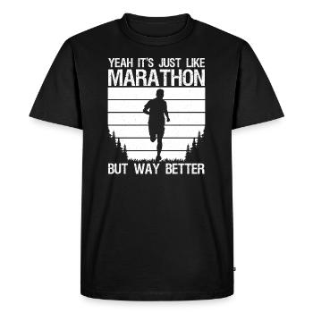 Coureur de fond et entraîneur de cross-country - Cross unique - T-shirt Premium bio Homme - noir - Devant - Nico (187cm)