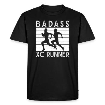 Design de coureur de cross-country - Entraîneur XC - Course à pied - T-shirt Premium bio Homme - noir - Devant - Nico (187cm)