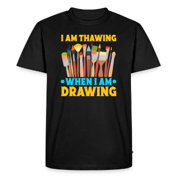 Artiste cool Je suis en train de décongeler quand je suis dessinateur peintre - T-shirt Premium bio Homme - noir - Devant - Nico (187cm)