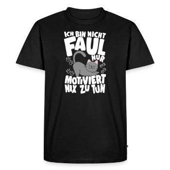 Les fans de chats motivés à ne rien faire de drôle - T-shirt Premium bio Homme - noir - Devant - Nico (187cm)