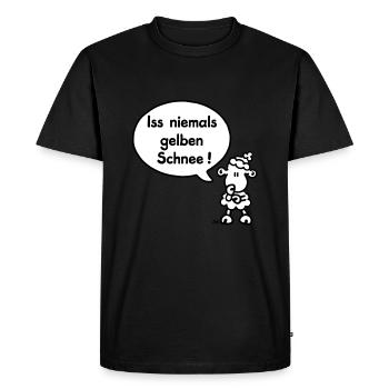 Iss niemals gelben Schnee! - Männer Premium Bio T-Shirt - Schwarz - Vorne - Nico (187cm)