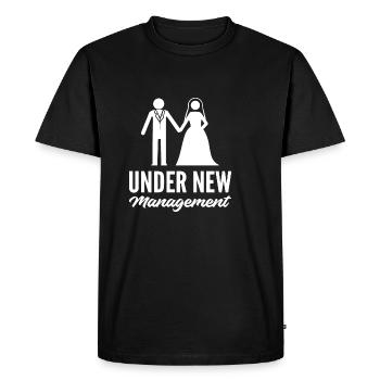 Sous la nouvelle direction Joker Gift - T-shirt Premium bio Homme - noir - Devant - Nico (187cm)