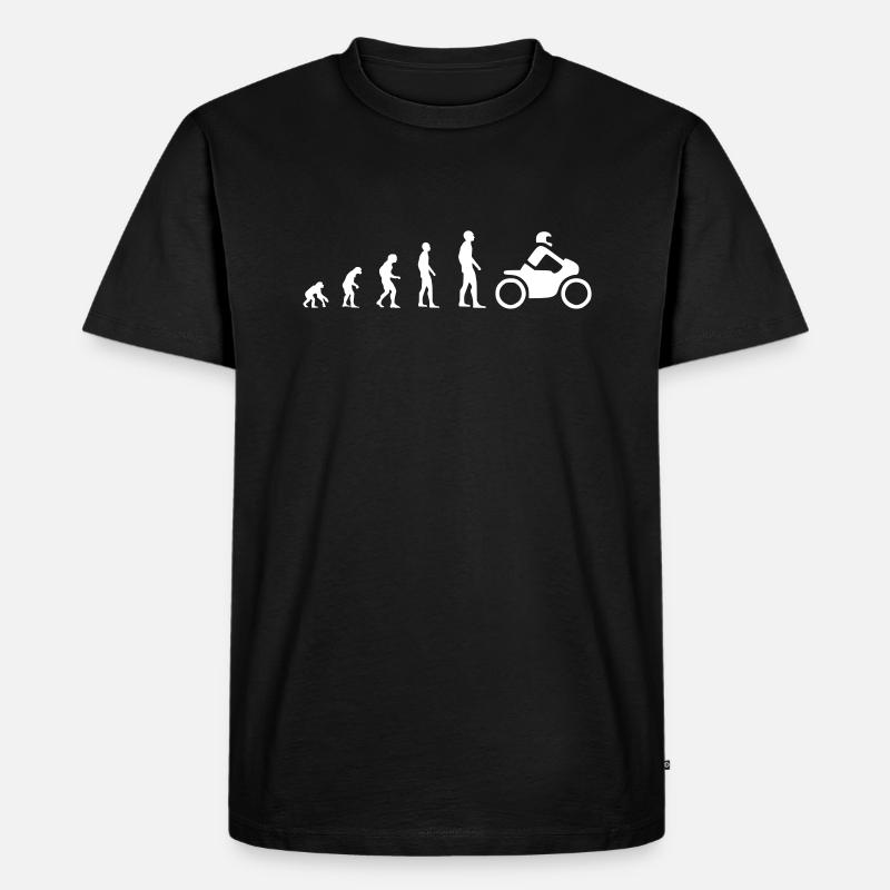 Motorrad – Evolution - Männer Premium Bio T-Shirt - Schwarz