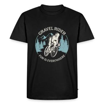 Gravel Rider Gravel Bike Rennrad Offroad Fahrrad - Männer Premium Bio T-Shirt - Schwarz - Vorne - Nico (187cm)