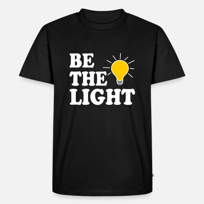 Be the light - Männer Premium Bio T-Shirt - Schwarz