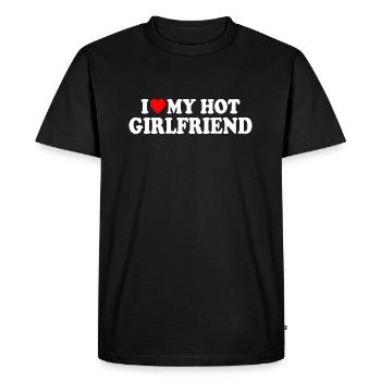 i love my hot girlfriend - T-shirt Premium bio Homme - noir - Devant - Nico (187cm)