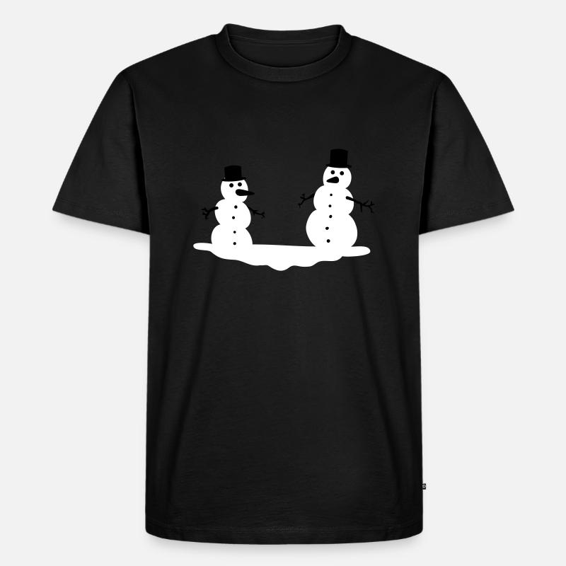 Schneemänner - Männer Premium Bio T-Shirt - Schwarz