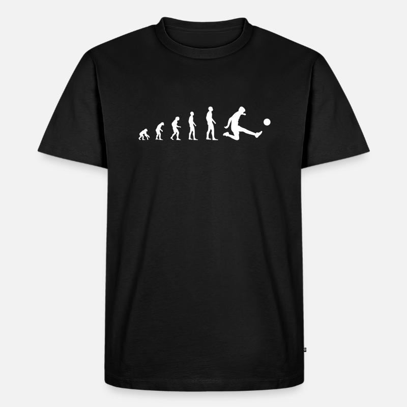 Fußball – Evolution - Männer Premium Bio T-Shirt - Schwarz