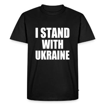 I stand with ukraine - T-shirt Premium bio Homme - noir - Devant - Nico (187cm)