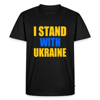 I stand with ukraine - T-shirt Premium bio Homme - noir - Devant - Nico (187cm)