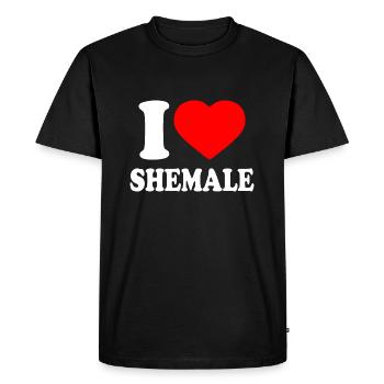 I love shemale - Men's Premium Organic T-Shirt - black - Front - Nico (187cm)