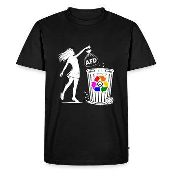 FCK AFD - Contre la droite - gardez votre environnement propre - T-shirt Premium bio Homme - noir - Devant - Nico (187cm)