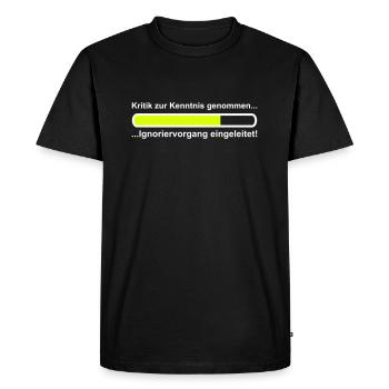 Ignoriervorgang - Männer Premium Bio T-Shirt - Schwarz - Vorne - Nico (187cm)