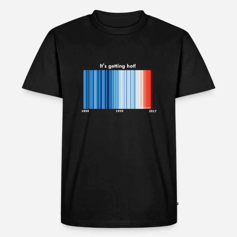 Warming Stripes World (white) - Männer Premium Bio T-Shirt - Schwarz