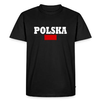 Pologne - T-shirt Premium bio Homme - noir - Devant - Nico (187cm)