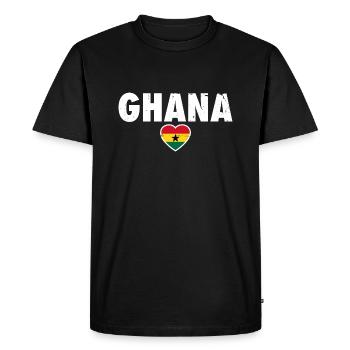 Ghana Drapeau ghanéen Ghanéen - T-shirt Premium bio Homme - noir - Devant - Nico (187cm)