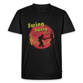 Couple, danse, swing - T-shirt Premium bio Homme - noir - Devant - Nico (187cm)