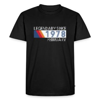 Retro SiFi Legendary since February 1978 - Geburts - Men's Premium Organic T-Shirt - black - Front - Nico (187cm)