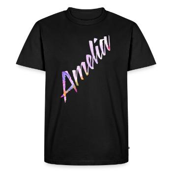 Amelia - Men's Premium Organic T-Shirt - black - Front - Nico (187cm)