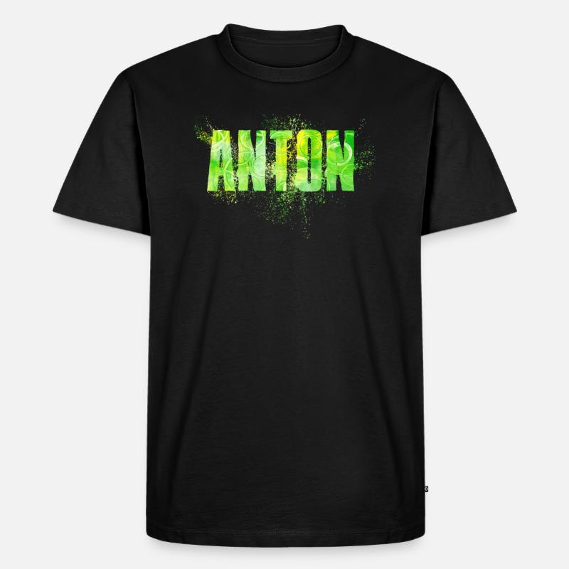 Anton - Männer Premium Bio T-Shirt - Schwarz