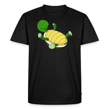 Tortue sur le dos - T-shirt Premium bio Homme - noir - Devant - Nico (187cm)