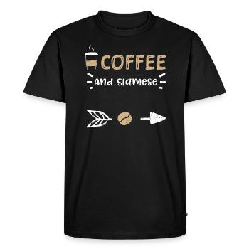 Café Et Siamois - Café - T-shirt Premium bio Homme - noir - Devant - Nico (187cm)