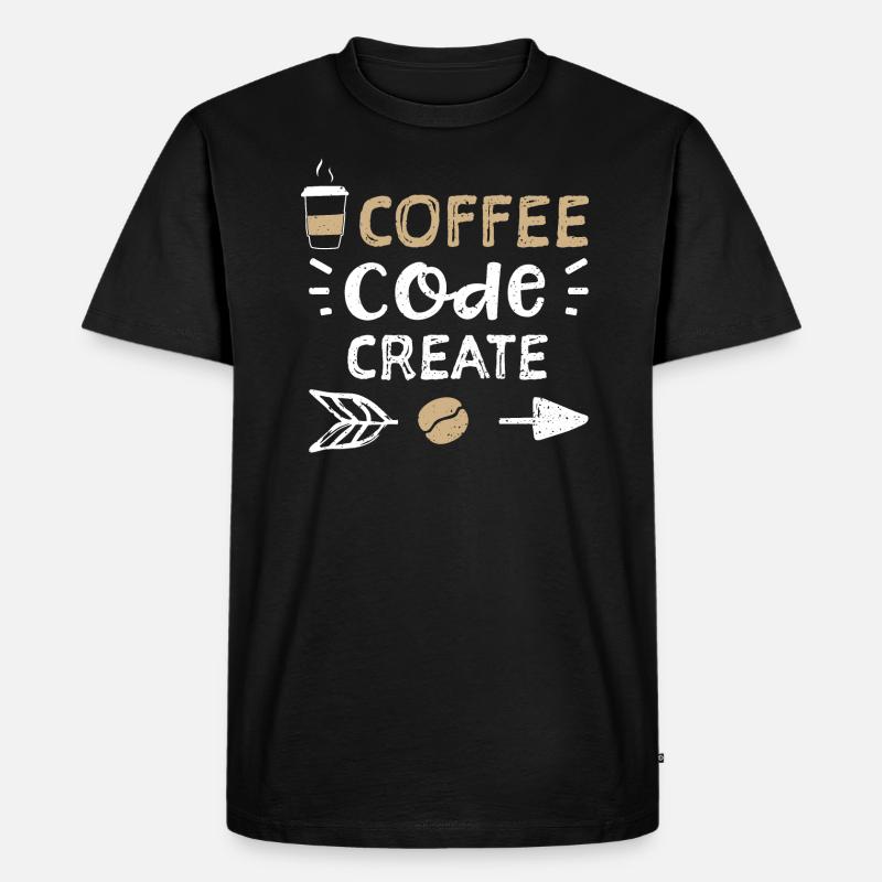 Café Code Create - Café - T-shirt Premium bio Homme - noir