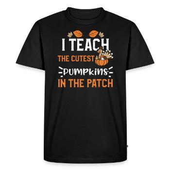 I Teach The Cutest Pumpkins In T... - Men's Premium Organic T-Shirt - black - Front - Nico (187cm)