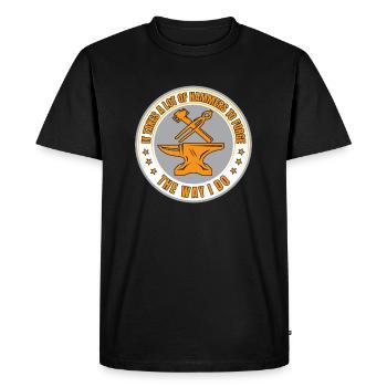 Il faut beaucoup de marteaux pour forger comme je le fais - T-shirt Premium bio Homme - noir - Devant - Nico (187cm)