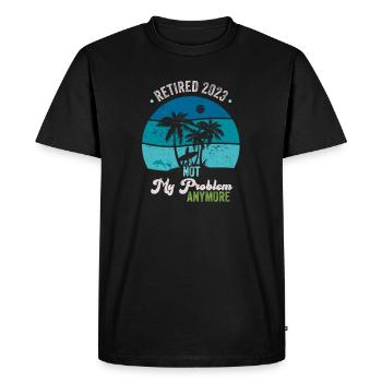 Retraité 2023 Ce n’est plus mon problème - Vintage - T-shirt Premium bio Homme - noir - Devant - Nico (187cm)