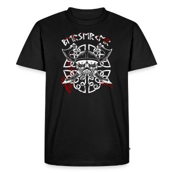 Berserker, Crâne, Hache, Runes, Viking, Nordique - T-shirt Premium bio Homme - noir - Devant - Nico (187cm)