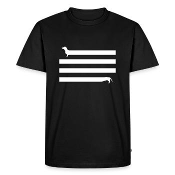 Funny Dachshund Motif Dachshund Sausage Dog - Men's Premium Organic T-Shirt - black - Front - Nico (187cm)