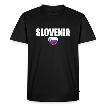 Slovénie Slovénie Drapeau slovène Slovène - T-shirt Premium bio Homme - noir - Devant - Nico (187cm)