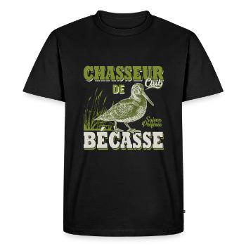 Chasseur de bécasse cadeau cool chasse chasser - T-shirt Premium bio Homme - noir - Devant - Nico (187cm)