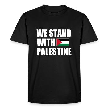 We stand with palestine - T-shirt Premium bio Homme - noir - Devant - Nico (187cm)