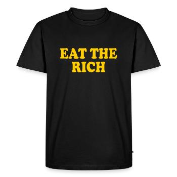 Eat the rich - Men's Premium Organic T-Shirt - black - Front - Nico (187cm)