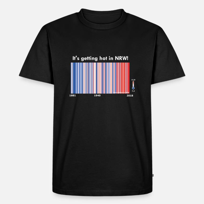 Warming Stripes NRW (white) - Männer Premium Bio T-Shirt - Schwarz