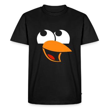 Visage de pingouin drôle - T-shirt Premium bio Homme - noir - Devant - Nico (187cm)