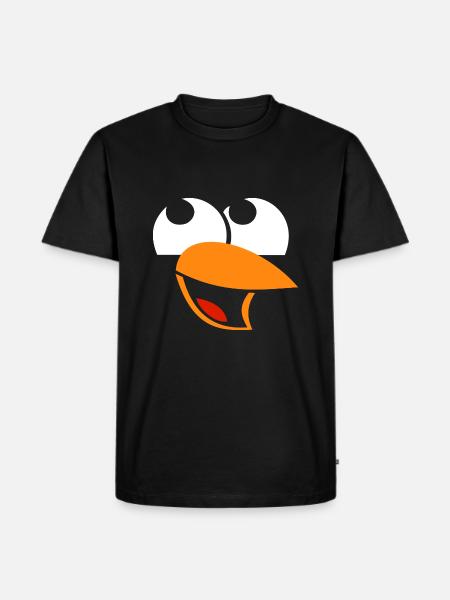 Penguin face funny - Men's Premium Organic T-Shirt - black