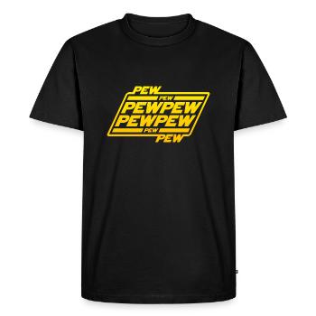 Pew Pew Pew - Men's Premium Organic T-Shirt - black - Front - Nico (187cm)