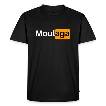Logo Porn - Moulaga - Humour - T-shirt Premium bio Homme - noir - Devant - Nico (187cm)