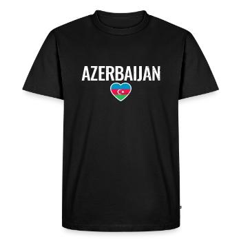Azerbaïdjan Vintage Azerbaïdjan Drapeau - T-shirt Premium bio Homme - noir - Devant - Nico (187cm)