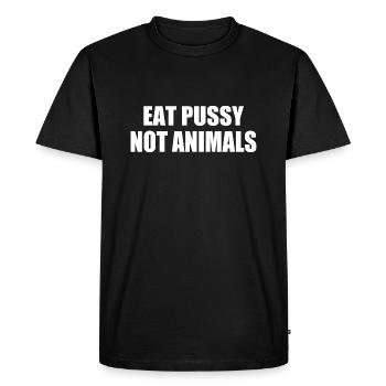 Eat pussy not animals - T-shirt Premium bio Homme - noir - Devant - Nico (187cm)