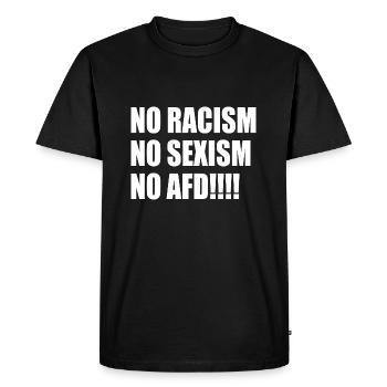 no racism no sexism no afd - Men's Premium Organic T-Shirt - black - Front - Nico (187cm)