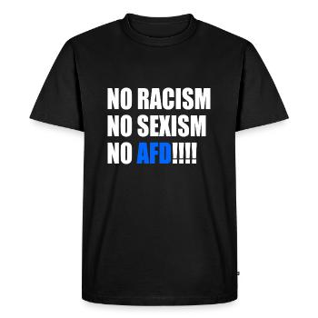 no racism no sexism no afd - Men's Premium Organic T-Shirt - black - Front - Nico (187cm)