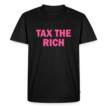 Tax the rich - T-shirt Premium bio Homme - noir - Devant - Nico (187cm)